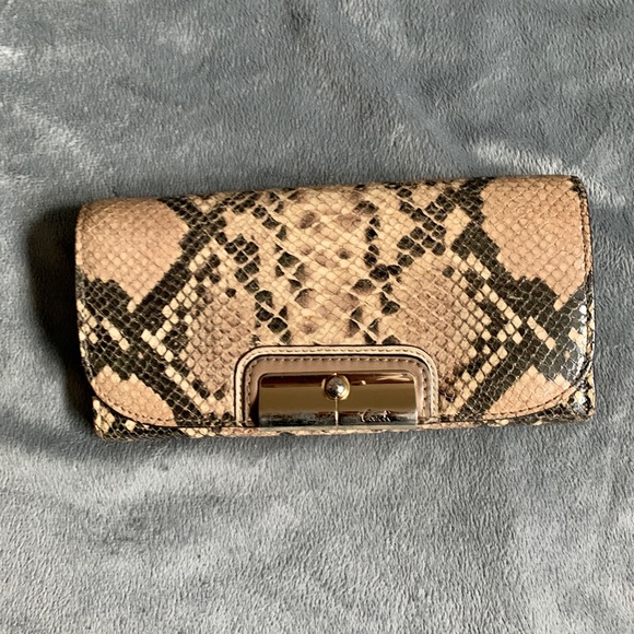 Coach Python Embossed Leather Wallet - Picture 1 of 3